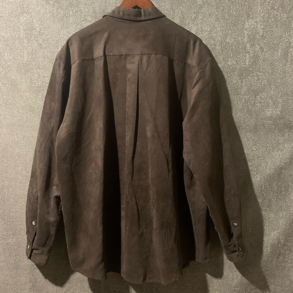 Dark Brown Faux Suede Shirt - Picture 2 of 7